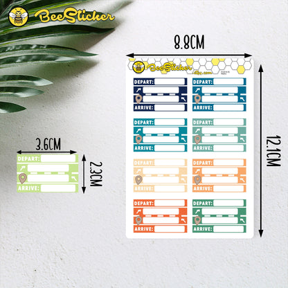 Travel Half Box Stickers | Choose from multiple colors | Planner Stickers | FU016