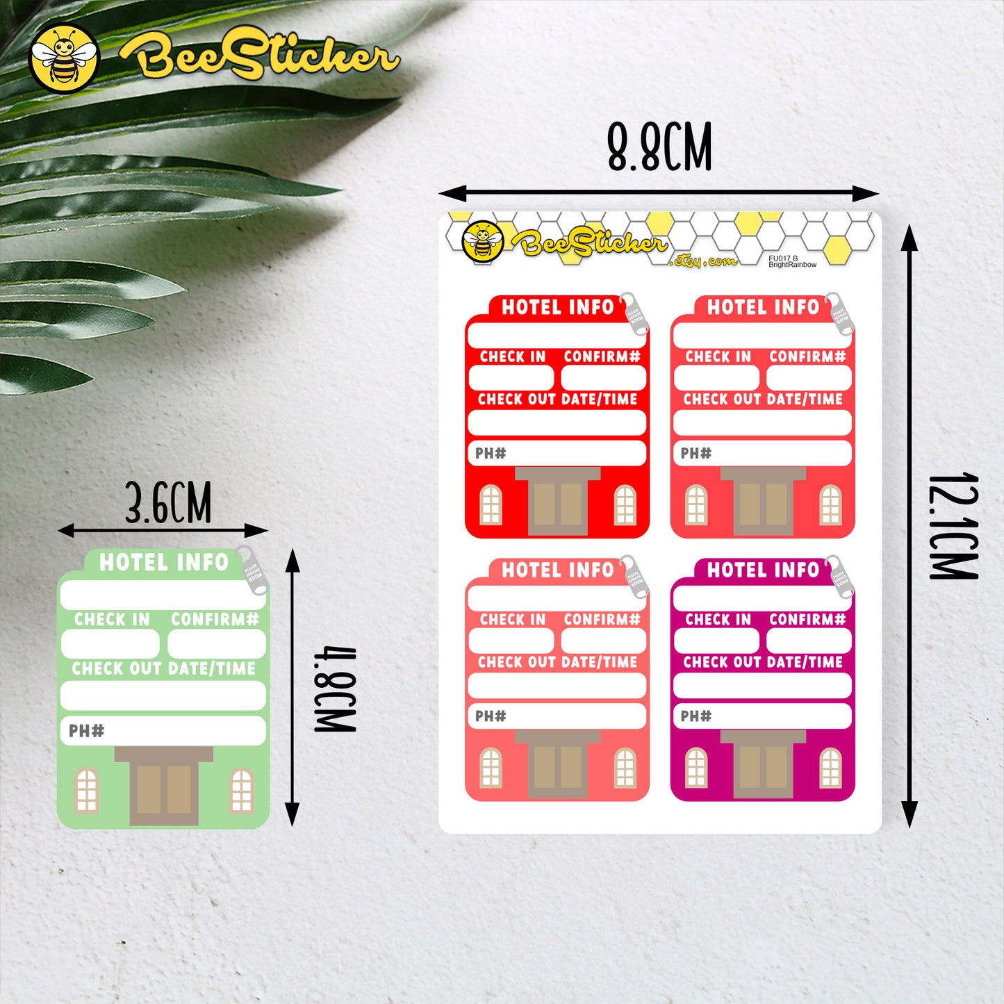 Travel Full Box Stickers | Choose from multiple colors | Planner Stickers | 3 sheets | FU017