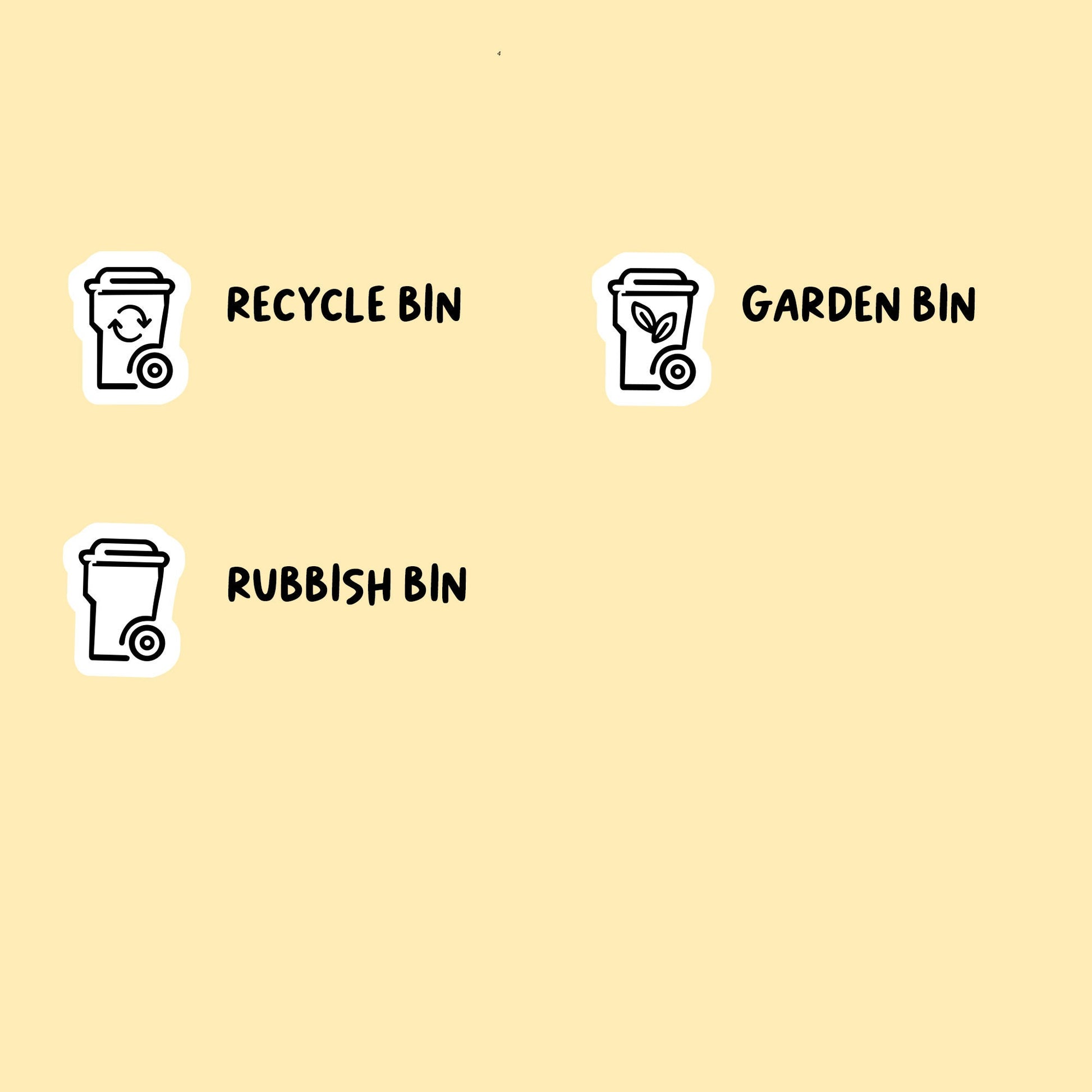 Bin Mix Icon Stickers