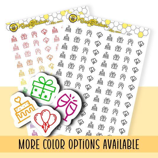 Birthday Mix Icon Stickers
