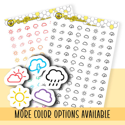 Weather Mix Icon Stickers | Choose from 5 shapes and multiple colors | Planner Stickers | ICM006