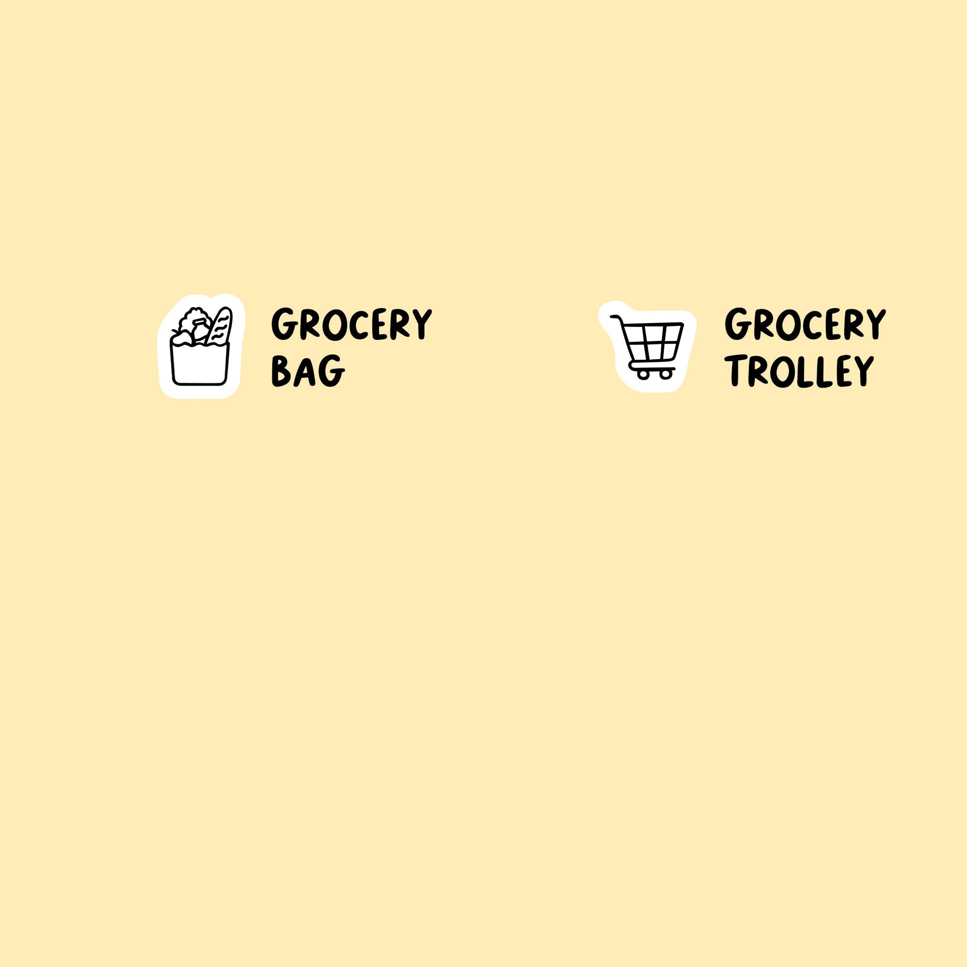 Grocery Mix Icon Stickers