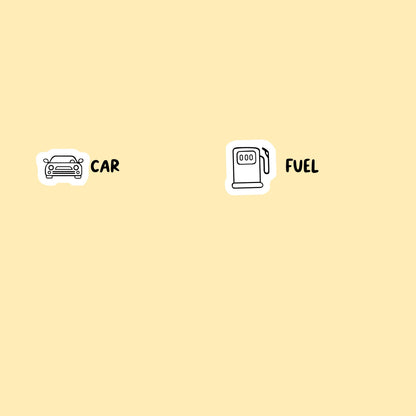 Car/Fuel Mix Icon Stickers