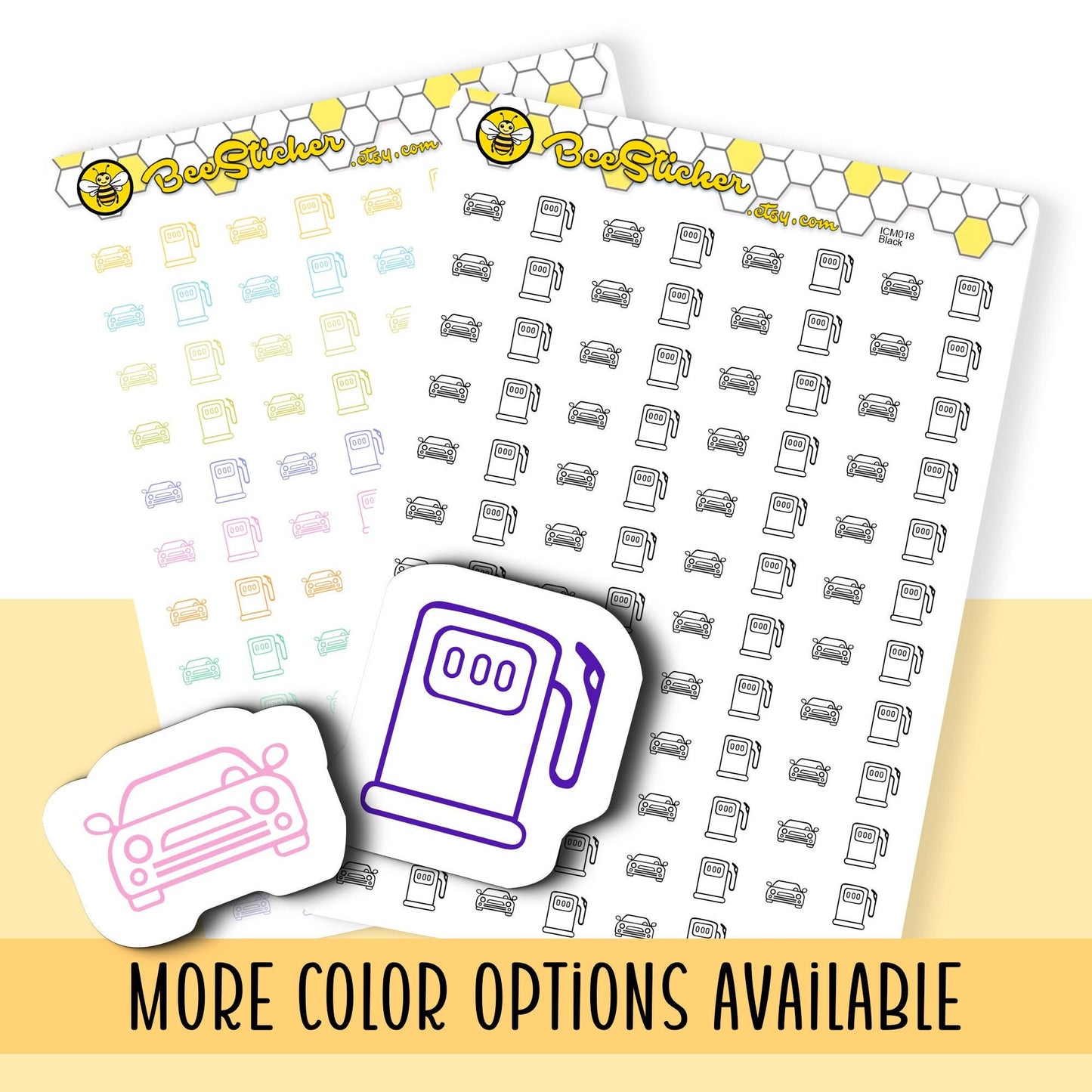 Car/Fuel Mix Icon Stickers
