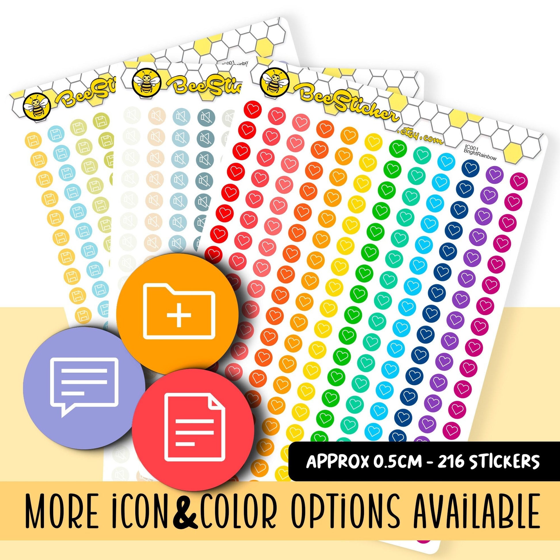 Tiny Coloured Dot Icon Stickers