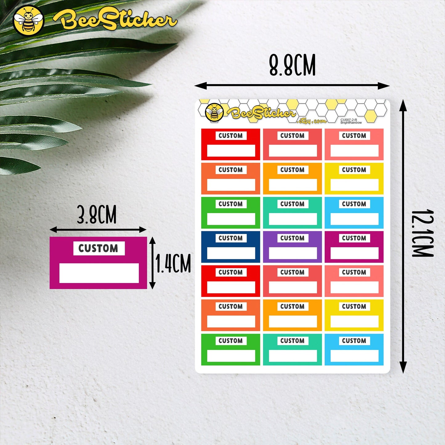 Custom Medium Box Stickers | Choose from multiple colors | Planner Stickers | CU007