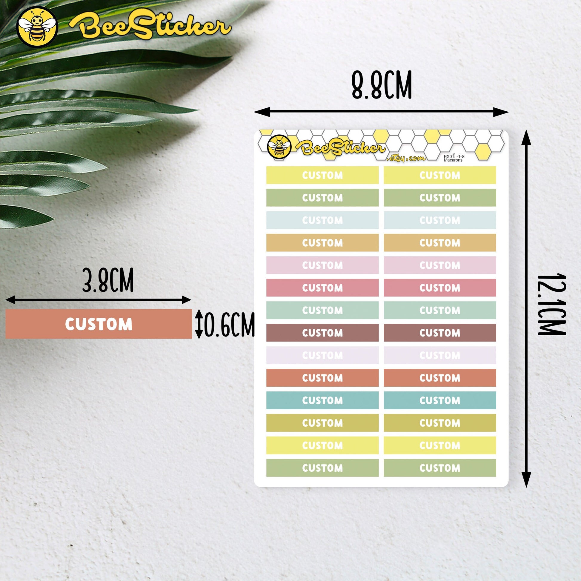Custom Header Stickers | Choose from multiple colors | Planner Stickers | CU009