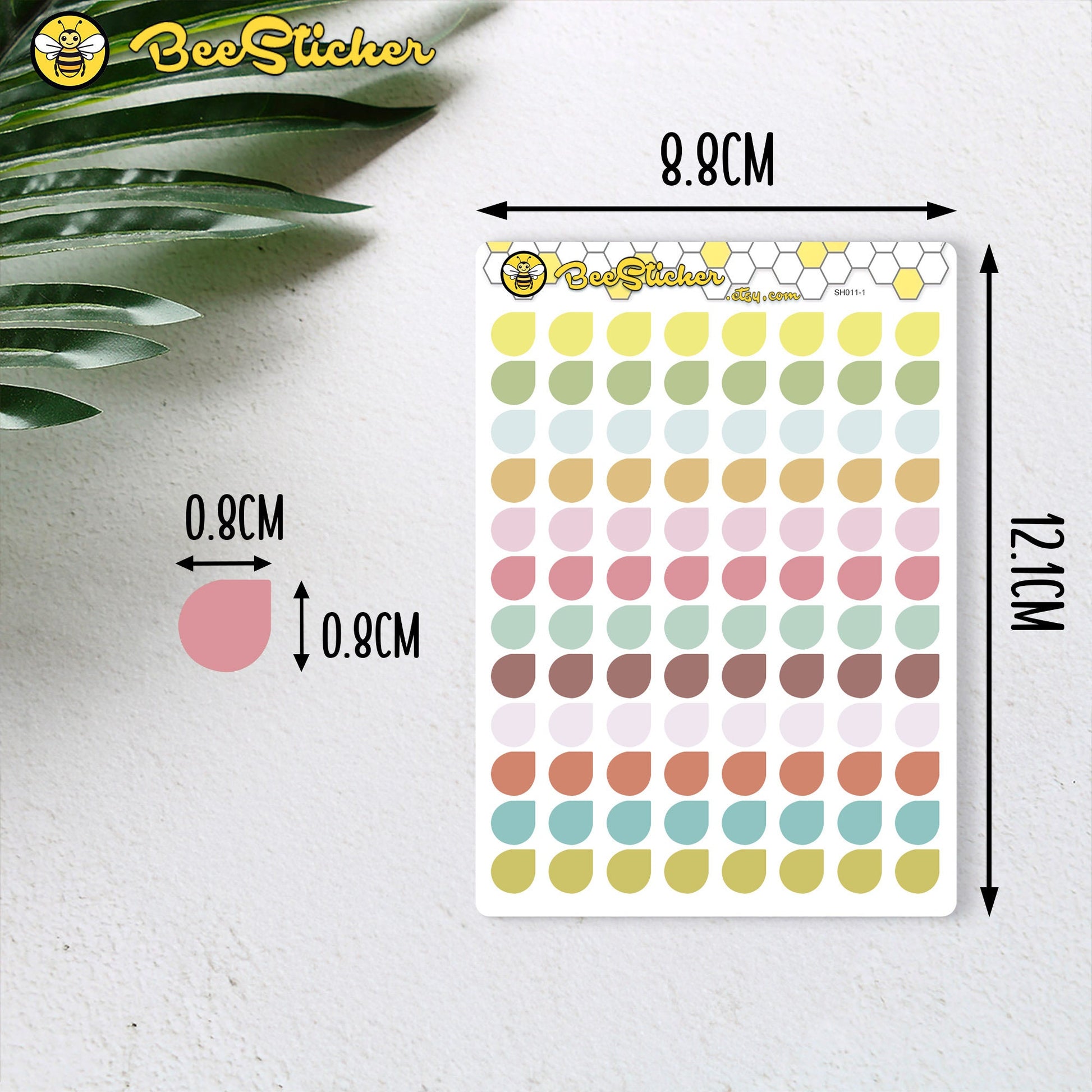 Teardrop Stickers | Choose from multiple colors | Planner Stickers | SH011