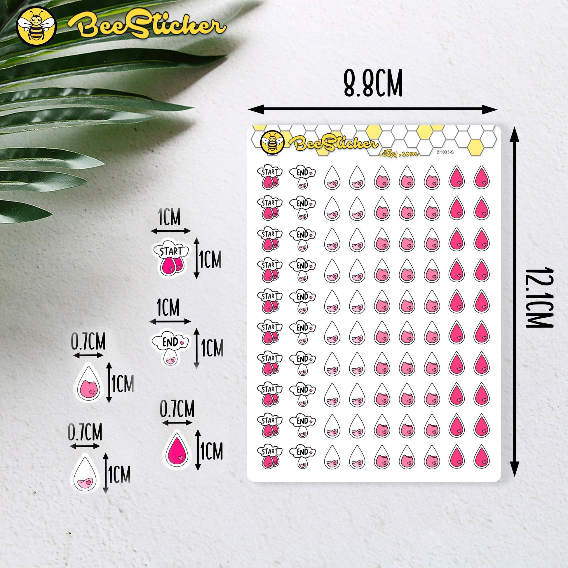 Period Care Mix Icon Stickers | Choose from 5 shapes and multiple colors | Planner Stickers | BH003