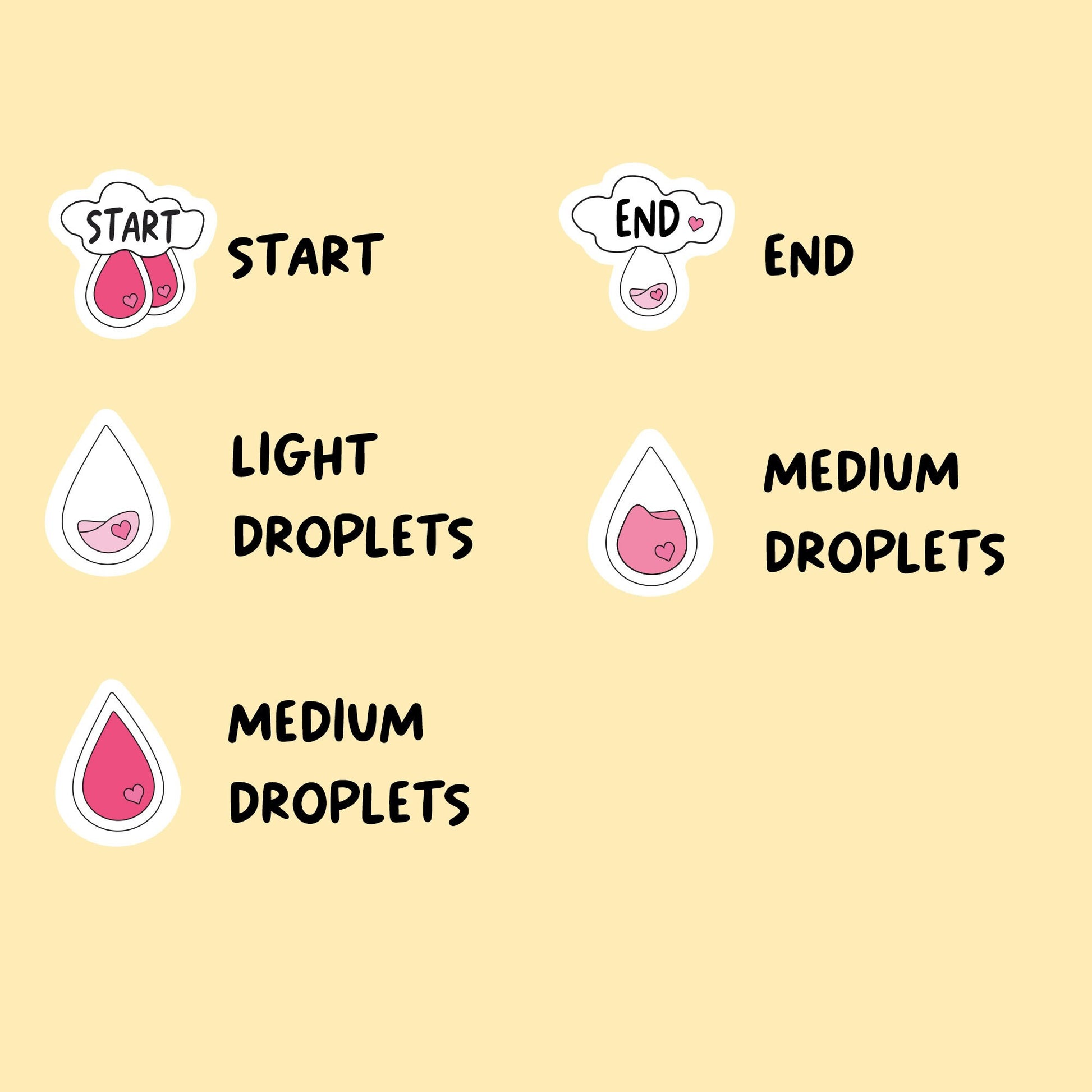 Period Care Mix Icon Stickers | Choose from 5 shapes and multiple colors | Planner Stickers | BH003