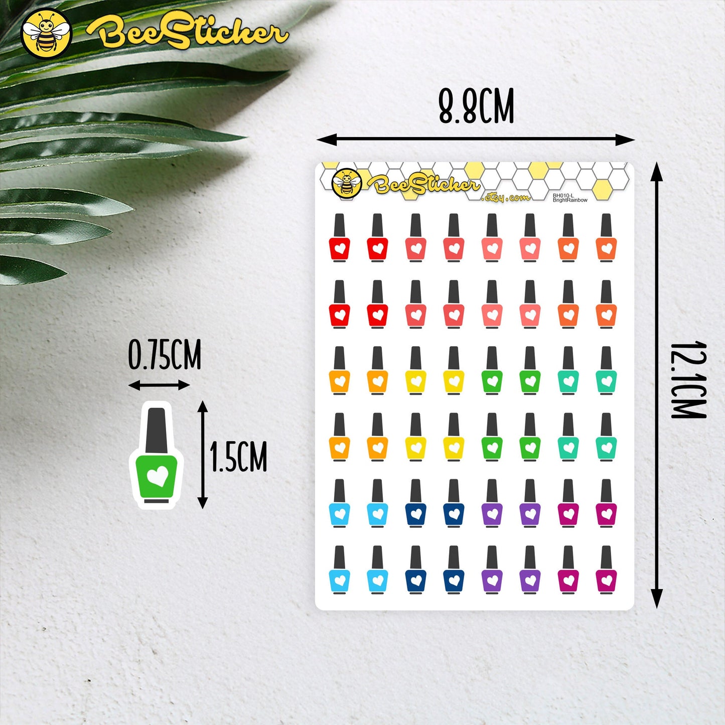 Manicure Stickers | Choose from multiple colors | Planner Stickers | BH010