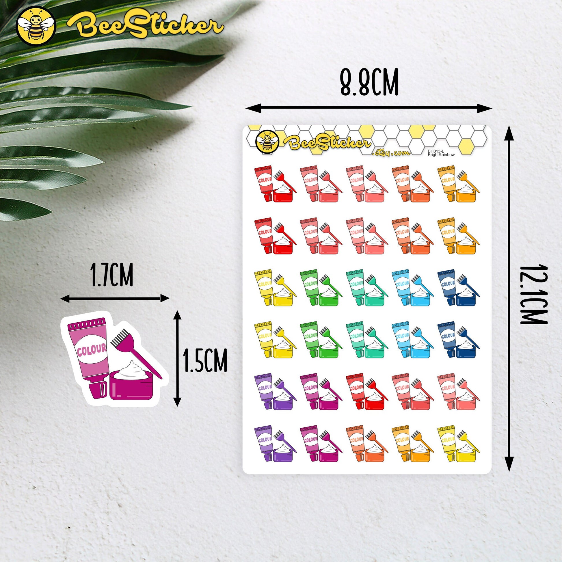 Hair colour stickers | Choose from multiple colors | Planner Stickers | BH013