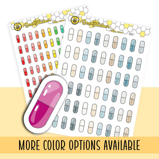 Medicine Capsule Stickers | Choose from multiple colors | Planner Stickers | BH023