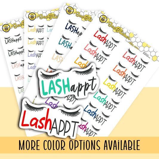 Lash Appointment Planner Stickers | Choose from 2 fonts and multiple colors | Planner Stickers | BH025