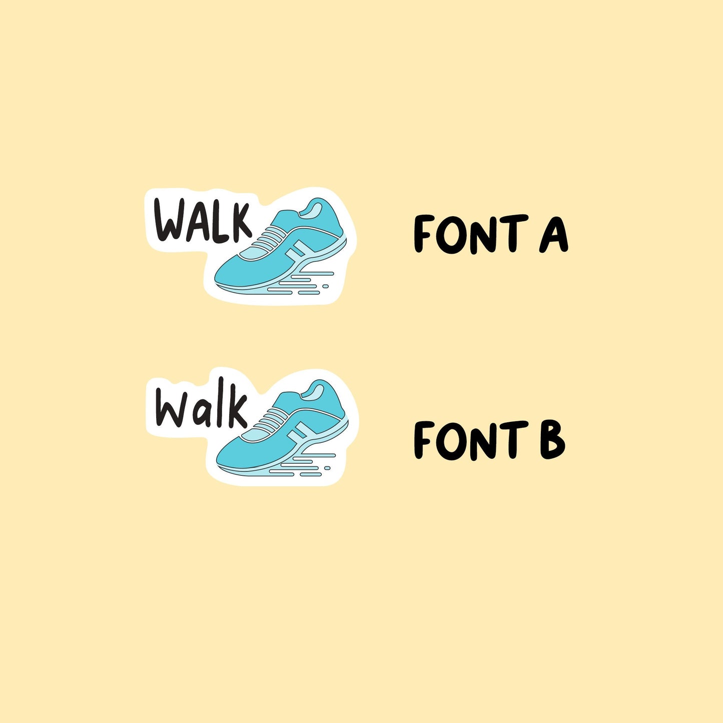 Walk Planner Stickers| Choose from 2 fonts and multiple colors | Planner Stickers | BH029
