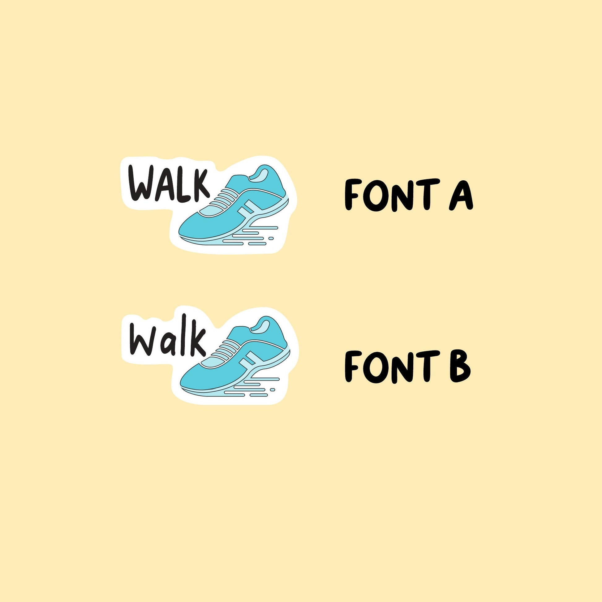 Walk Planner Stickers| Choose from 2 fonts and multiple colors | Planner Stickers | BH029