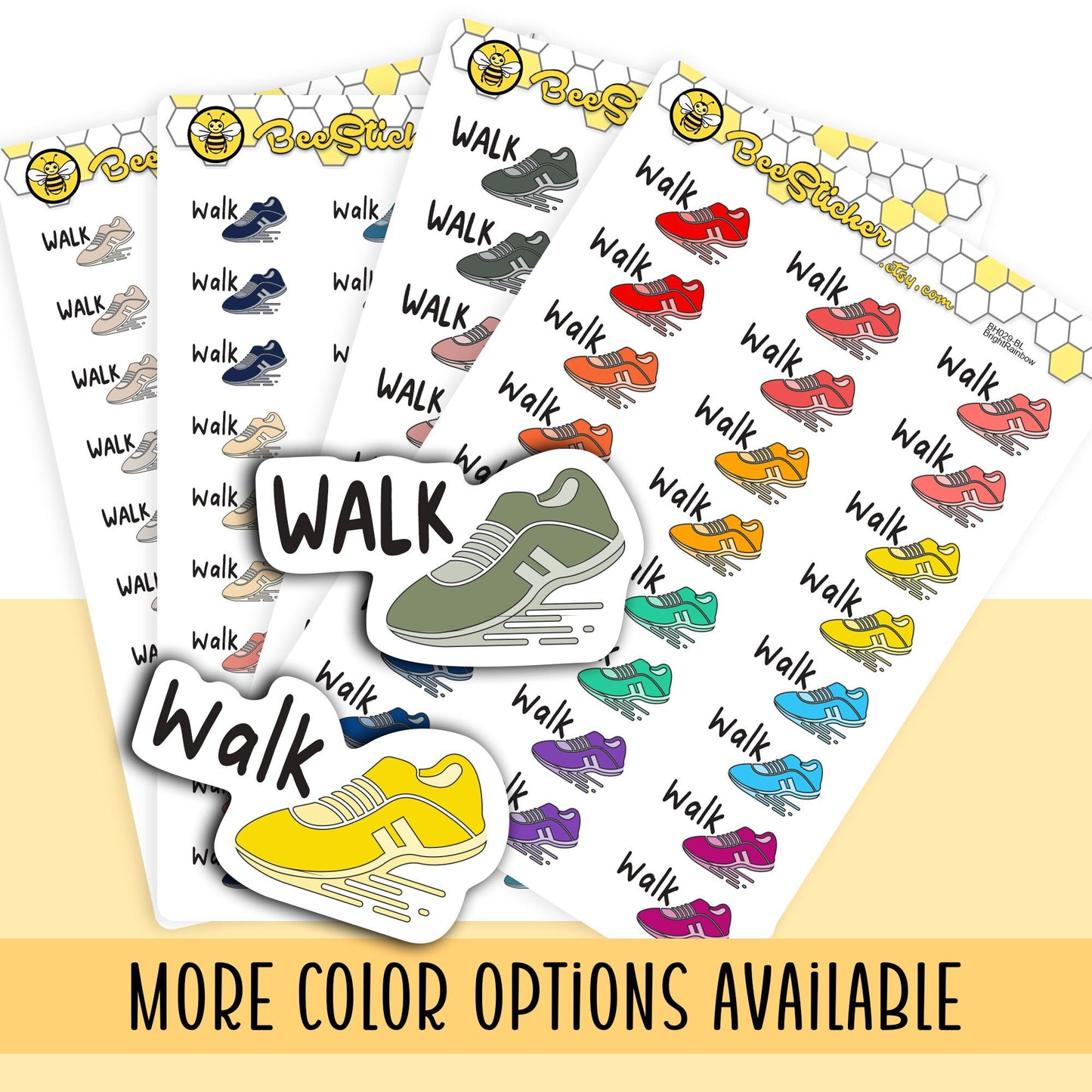 Walk Planner Stickers| Choose from 2 fonts and multiple colors | Planner Stickers | BH029