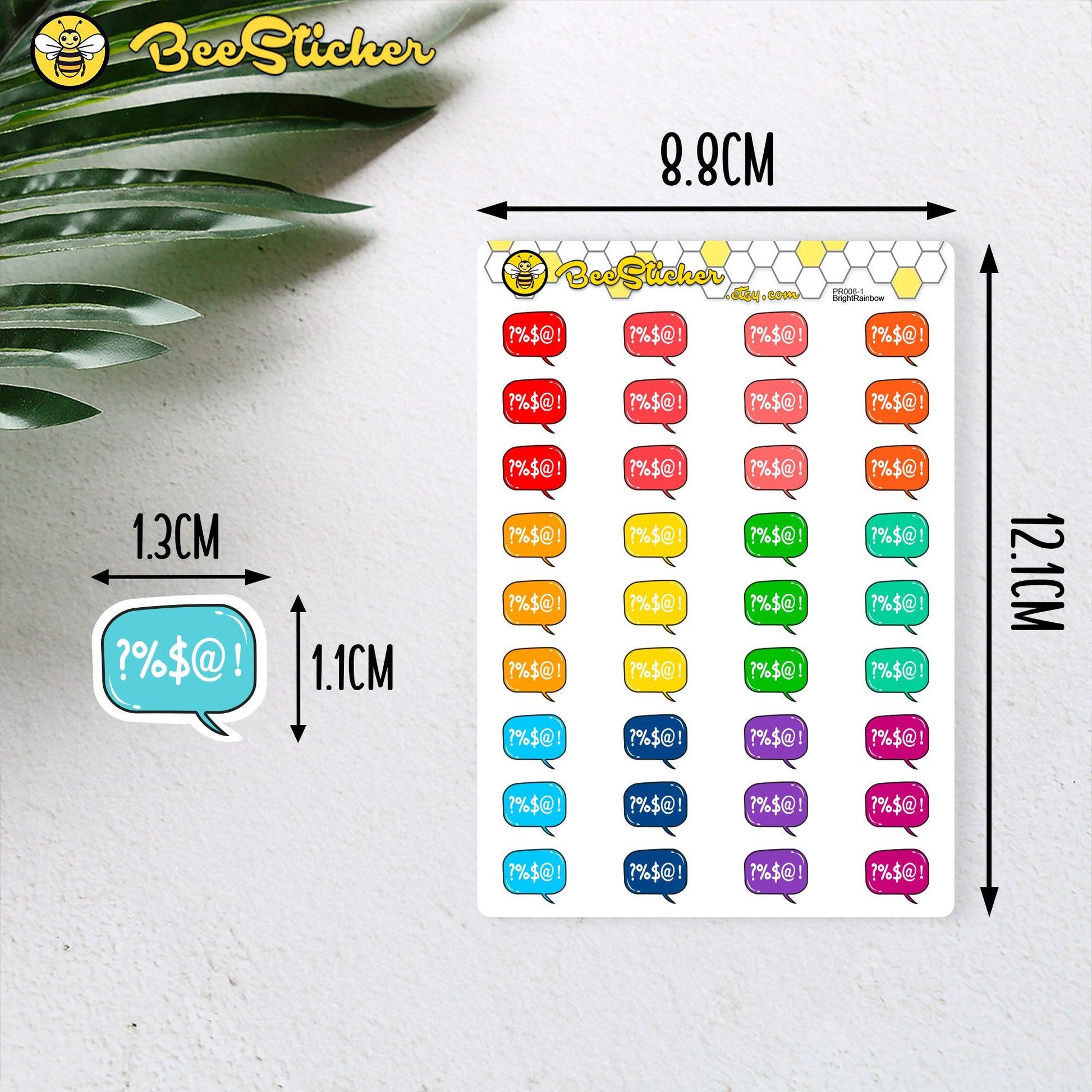 Speech Bubble Planner Stickers | Choose from multiple colors | Planner Stickers | PD008