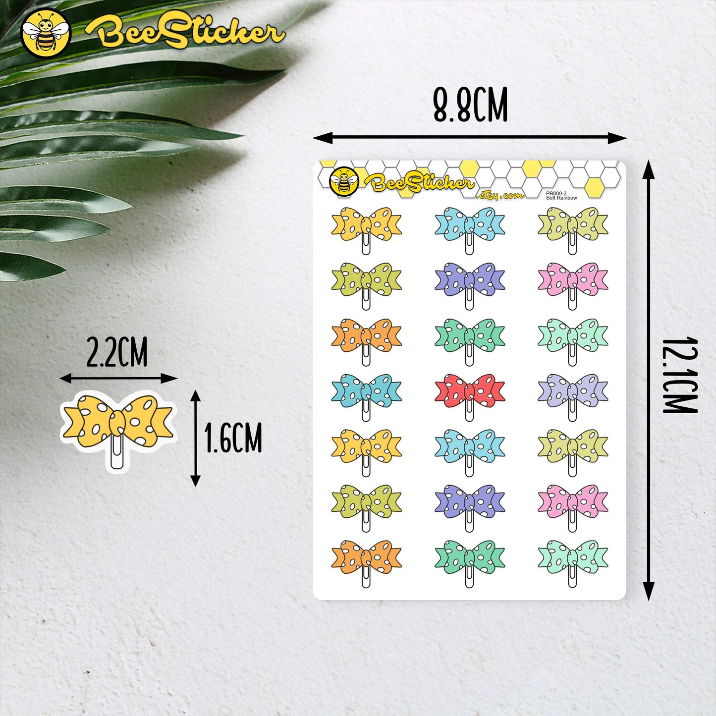 Bow Paper Clip Planner Stickers | Choose from multiple colors | Planner Stickers | PD009