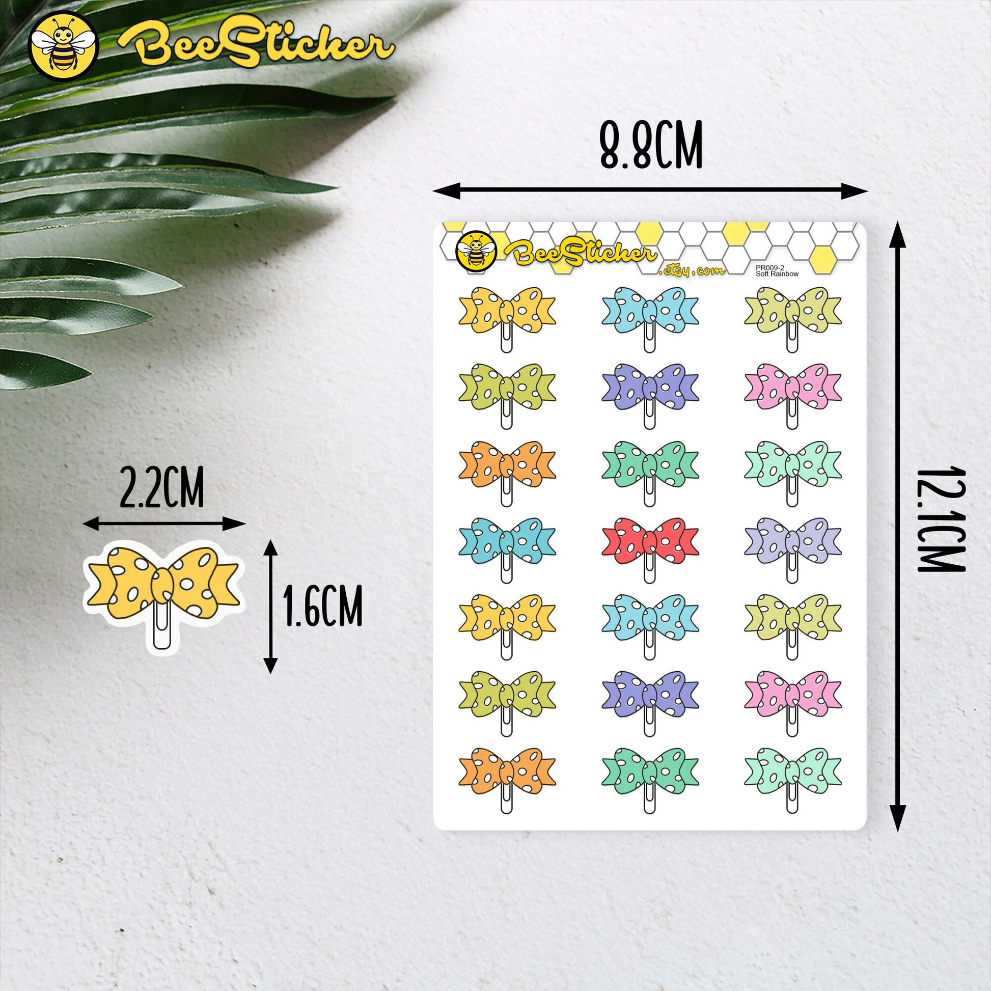 Bow Paper Clip Planner Stickers | Choose from multiple colors | Planner Stickers | PD009
