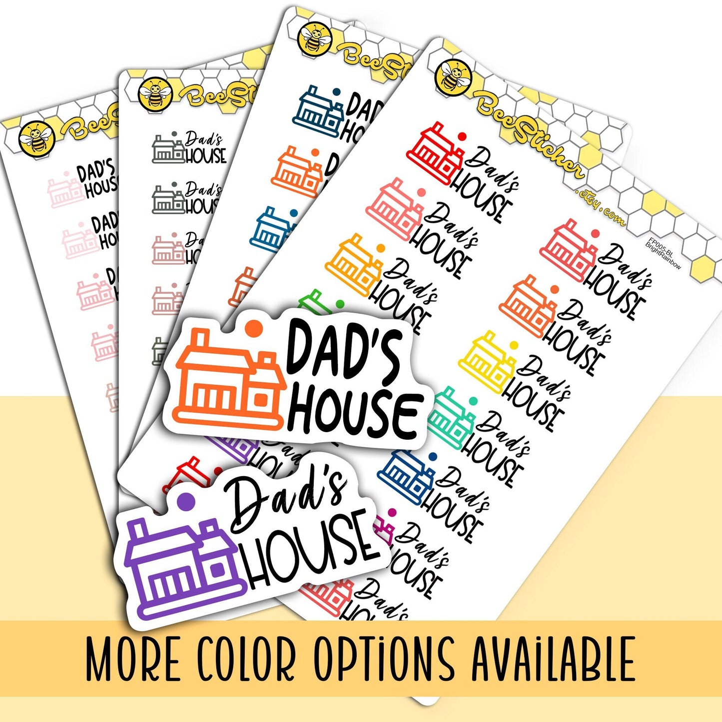 Dad's House Stickers | Choose from 2 fonts and multiple colors | Planner Stickers | FP005