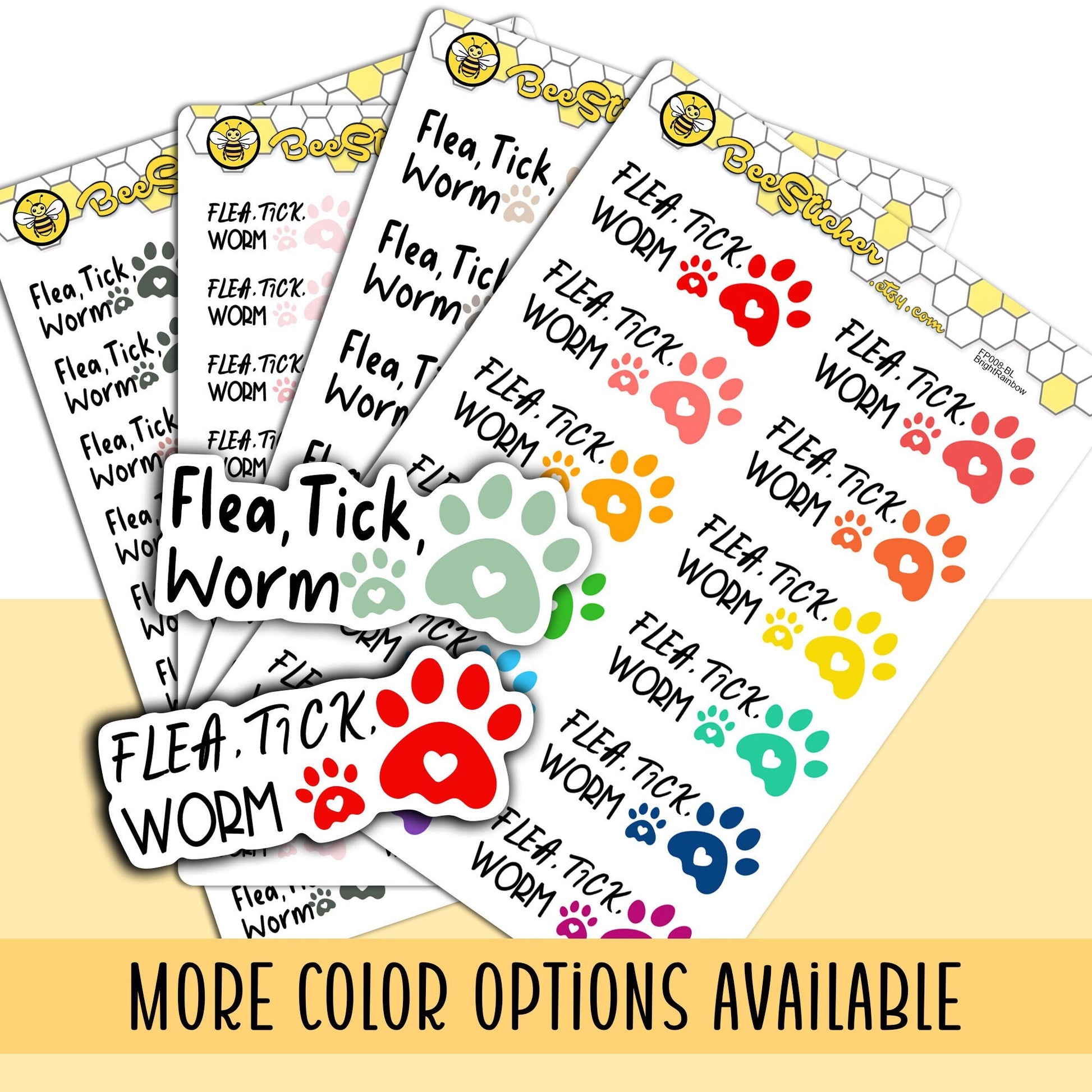 Flea Tick Worm Reminder Stickers