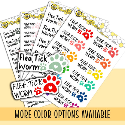 Flea Tick Worm Reminder Stickers