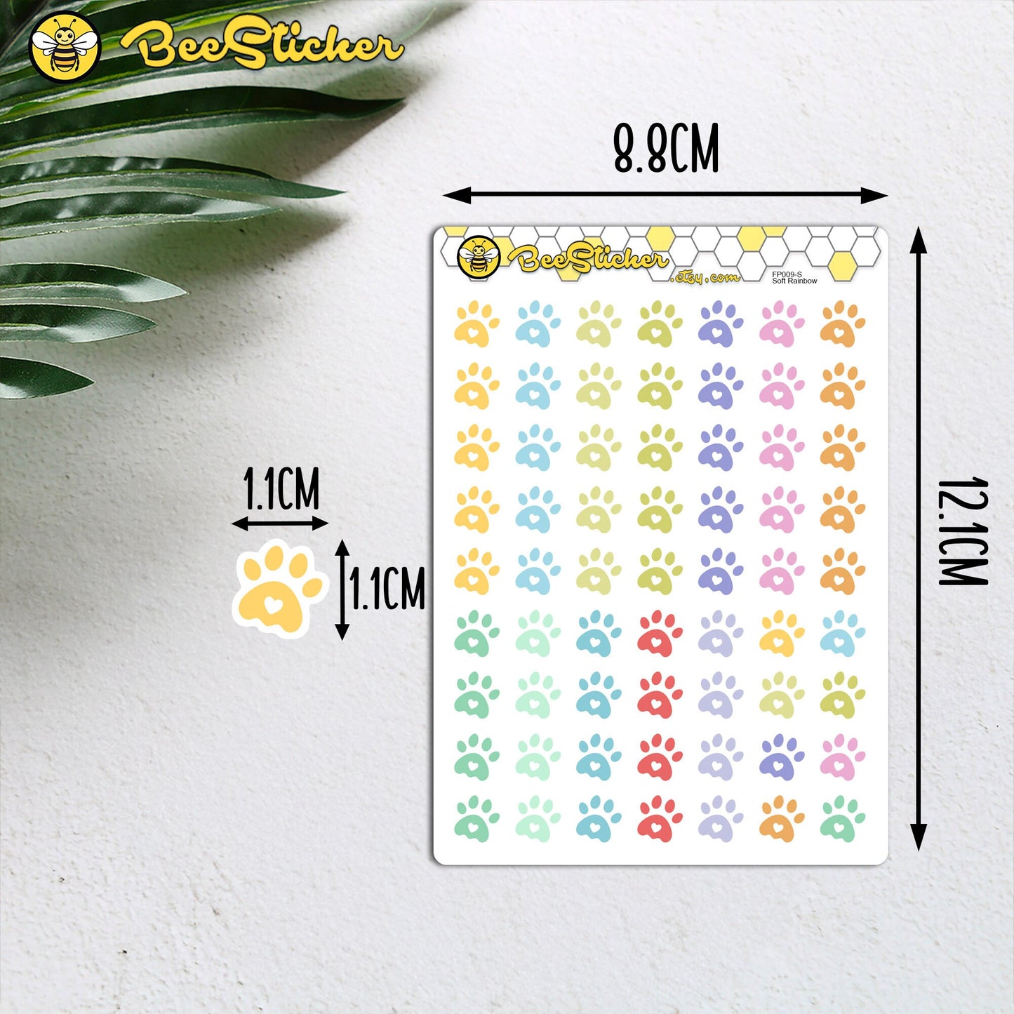 Paw Print Icon Stickers | Choose from multiple colors | Planner Stickers | FP009