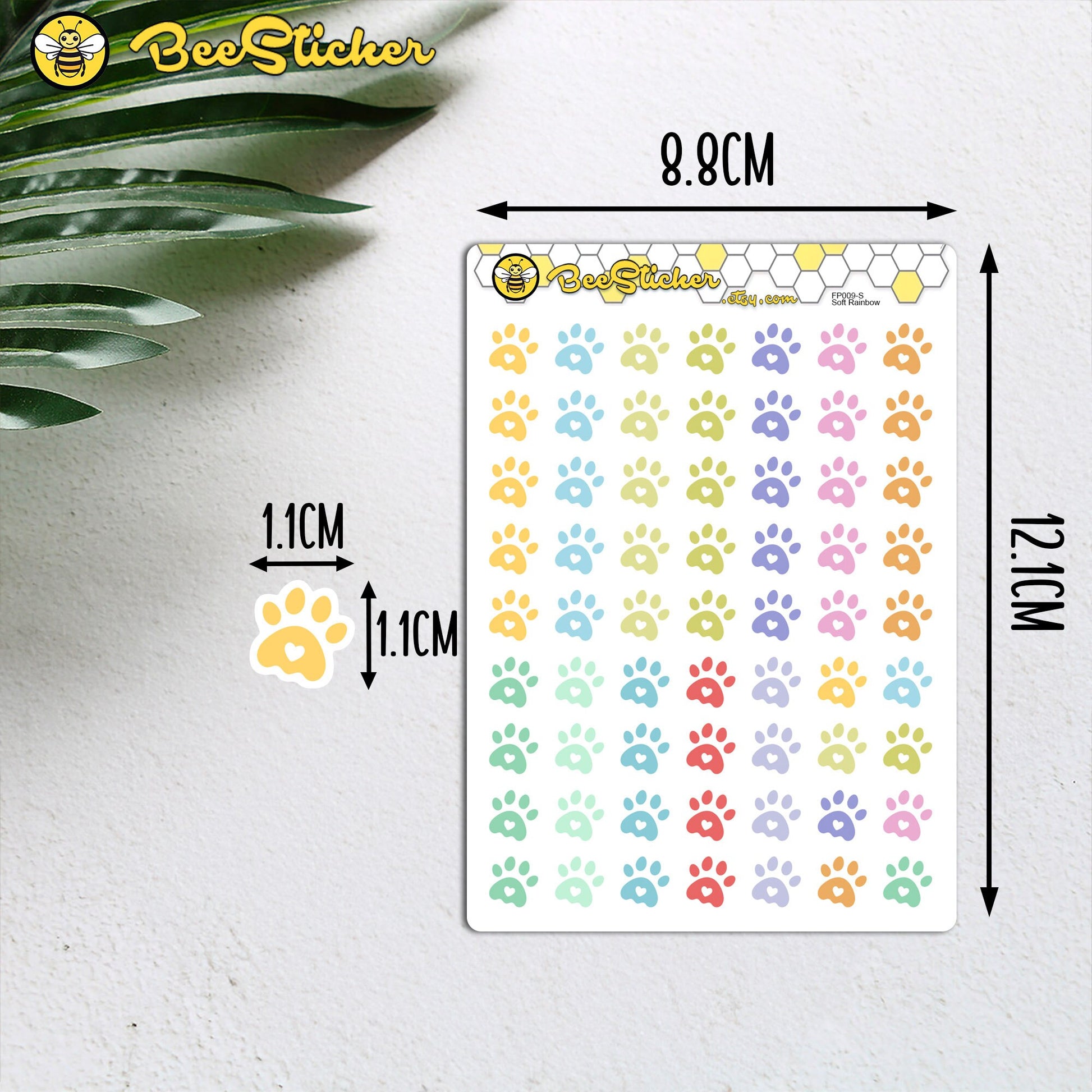 Paw Print Icon Stickers | Choose from multiple colors | Planner Stickers | FP009