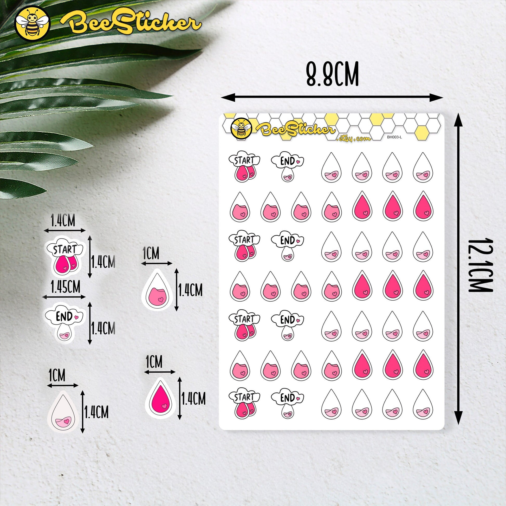 Period Care Mix Icon Stickers | Choose from 5 shapes and multiple colors | Planner Stickers | BH003