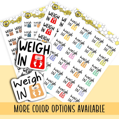 Weigh In Stickers | Choose from 2 fonts and multiple colors | Planner Stickers | BH008