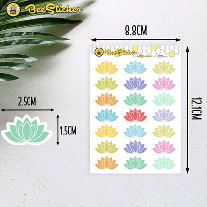 Lotus Flower Icon Stickers | Choose from multiple colors | Planner Stickers | BH009