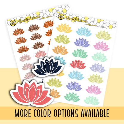 Lotus Flower Icon Stickers | Choose from multiple colors | Planner Stickers | BH009