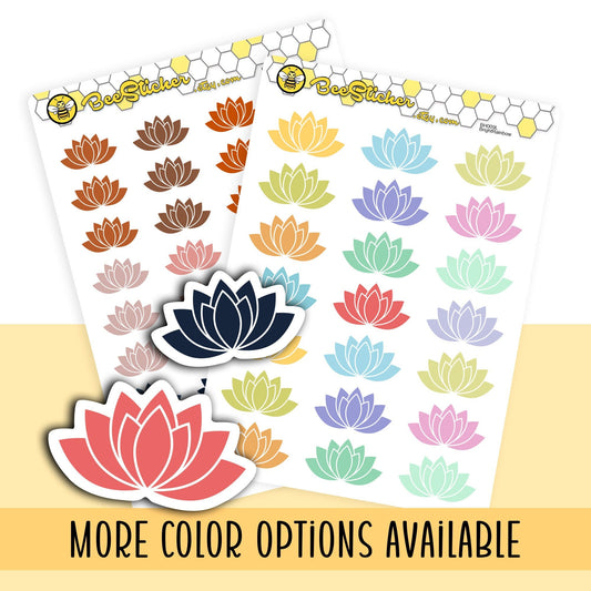 Lotus Flower Icon Stickers | Choose from multiple colors | Planner Stickers | BH009