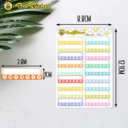 Weekly Habit Tracker Stickers | Choose from multiple colors | Planner Stickers | BX032