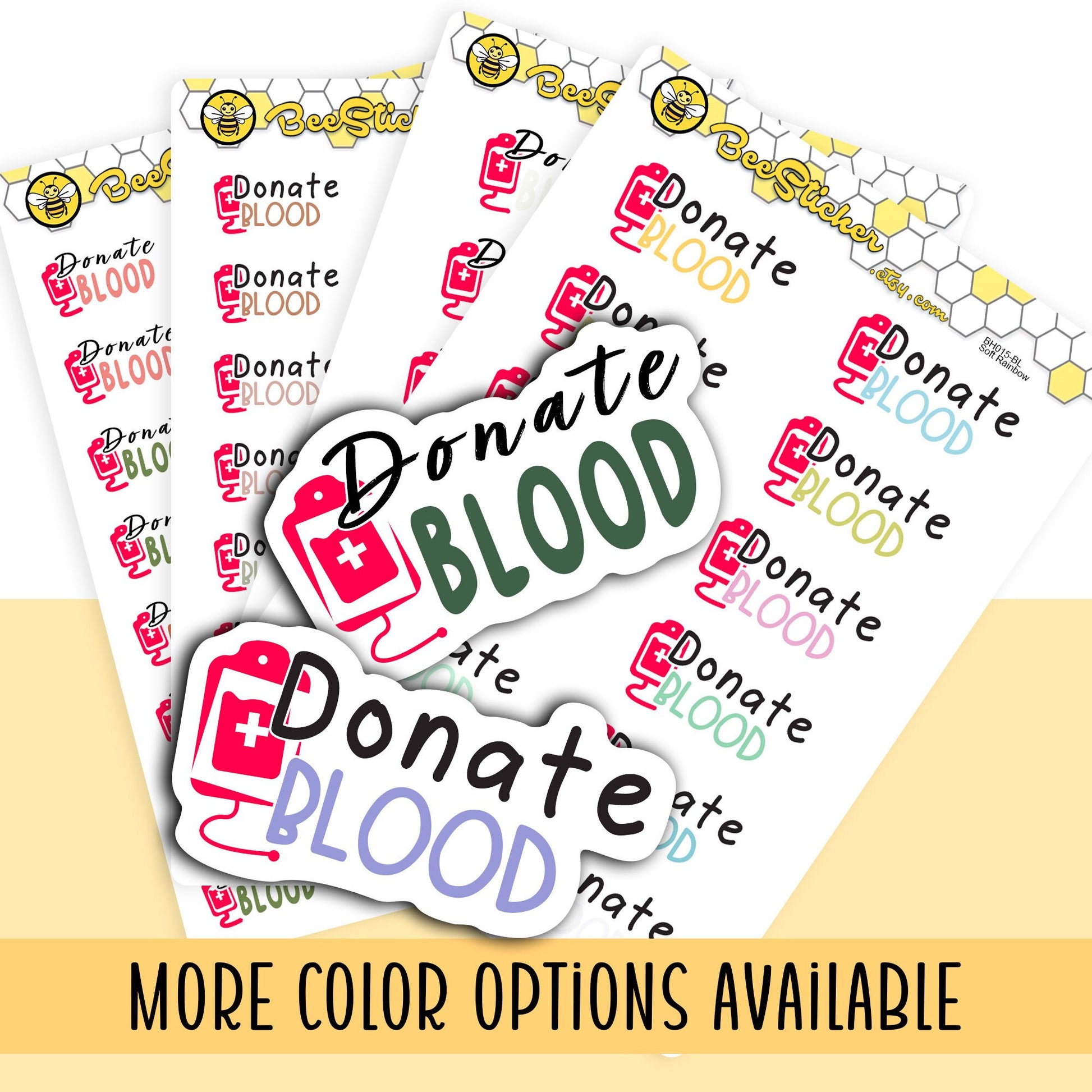 Donate Blood Stickers | Choose from 2 fonts and multiple colors | Planner Stickers | BH015