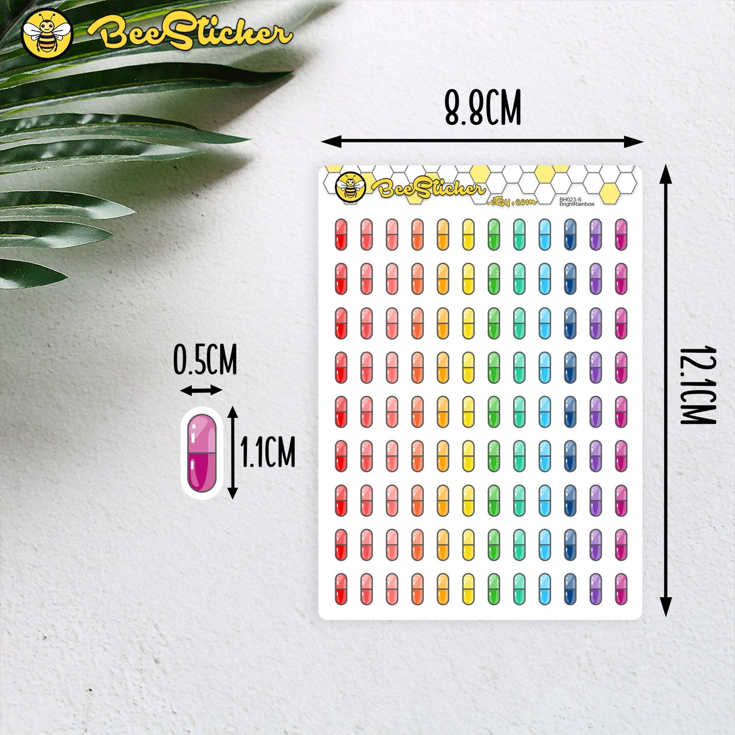 Medicine Capsule Stickers | Choose from multiple colors | Planner Stickers | BH023