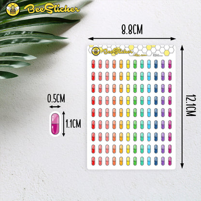 Medicine Capsule Stickers | Choose from multiple colors | Planner Stickers | BH023