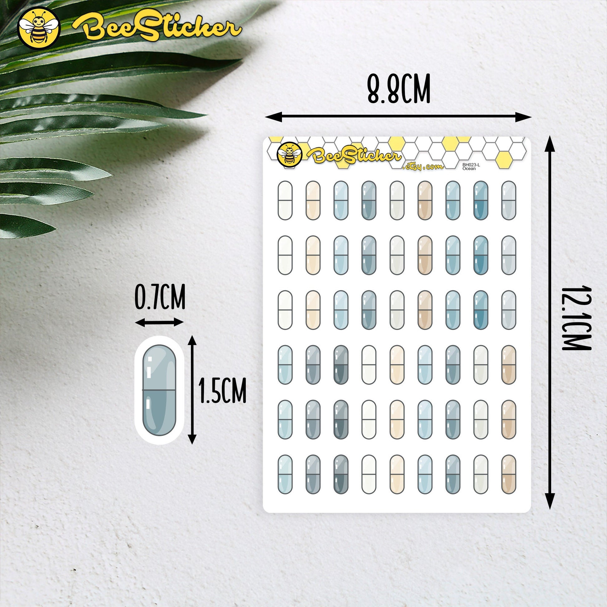 Medicine Capsule Stickers | Choose from multiple colors | Planner Stickers | BH023
