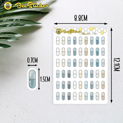 Medicine Capsule Stickers | Choose from multiple colors | Planner Stickers | BH023
