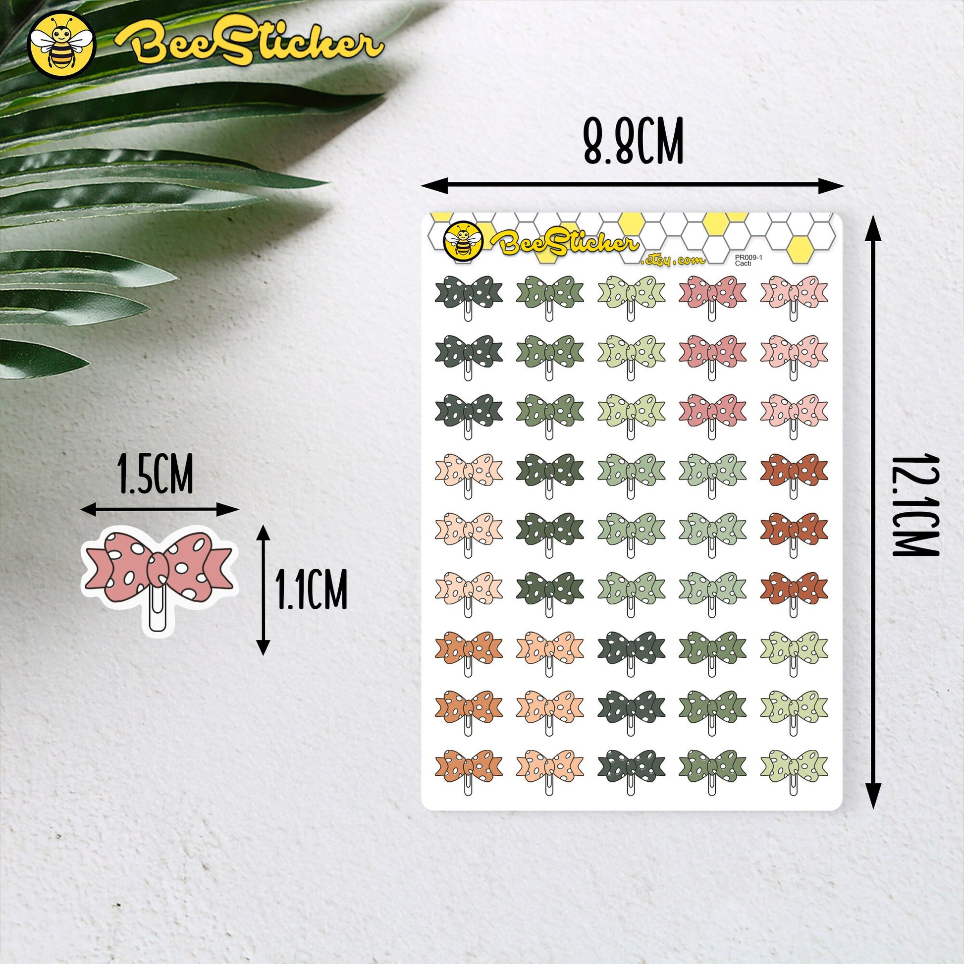 Bow Paper Clip Planner Stickers | Choose from multiple colors | Planner Stickers | PD009