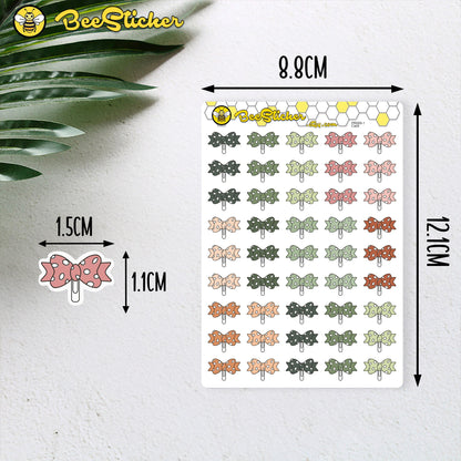 Bow Paper Clip Planner Stickers | Choose from multiple colors | Planner Stickers | PD009