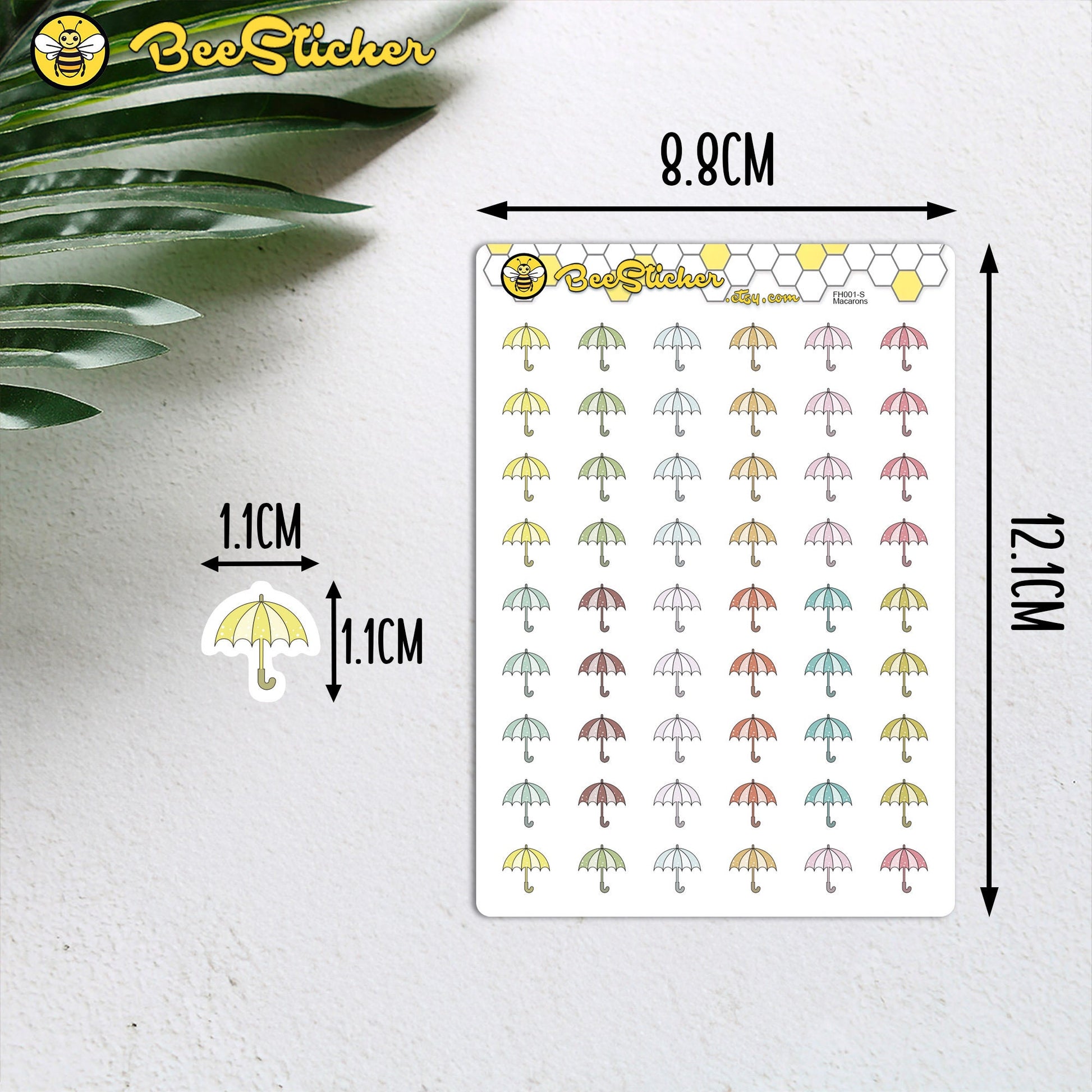 Umbrella Icon Stickers | Choose from multiple colors | Planner Stickers | FP001