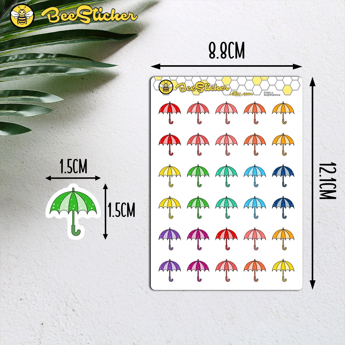 Umbrella Icon Stickers | Choose from multiple colors | Planner Stickers | FP001