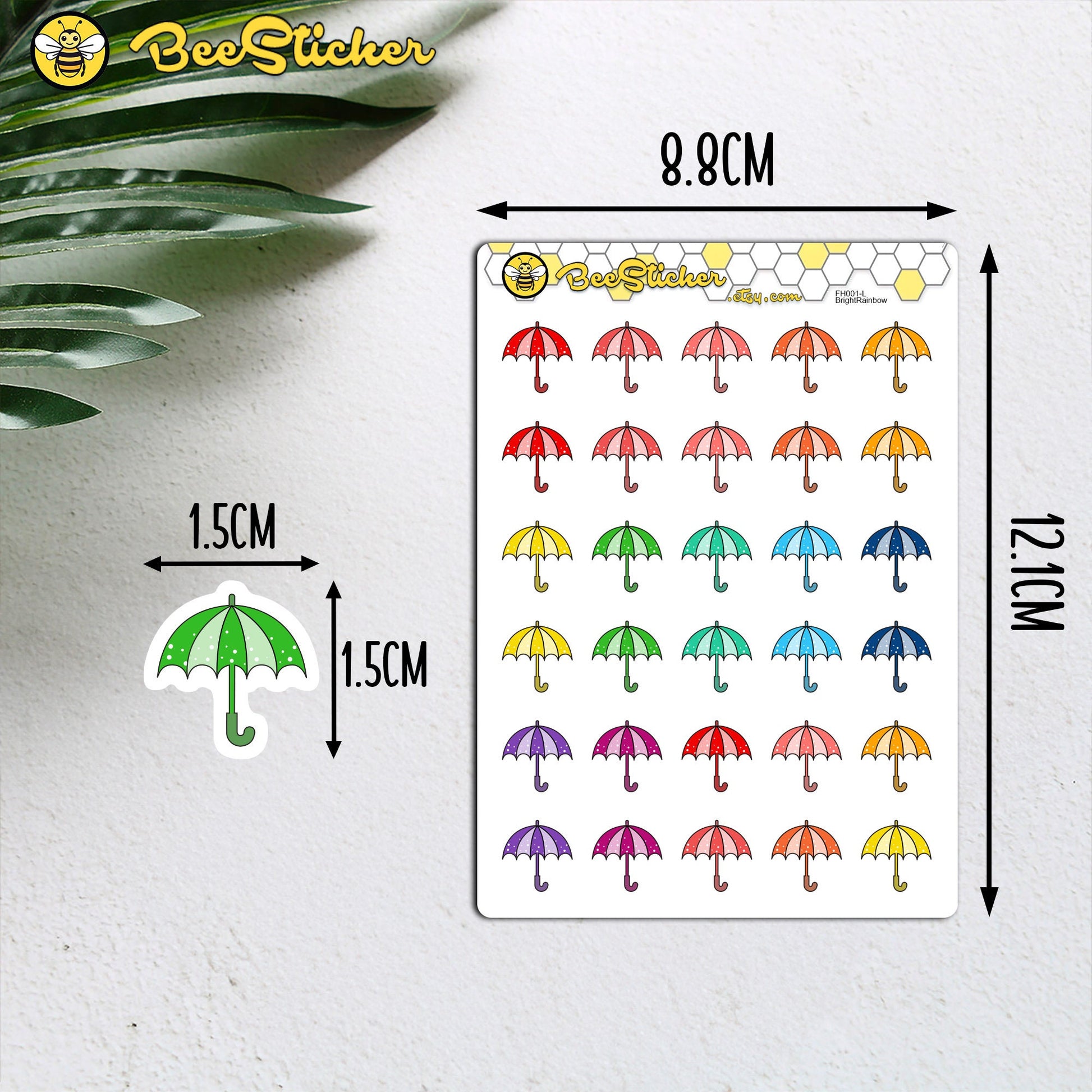 Umbrella Icon Stickers | Choose from multiple colors | Planner Stickers | FP001
