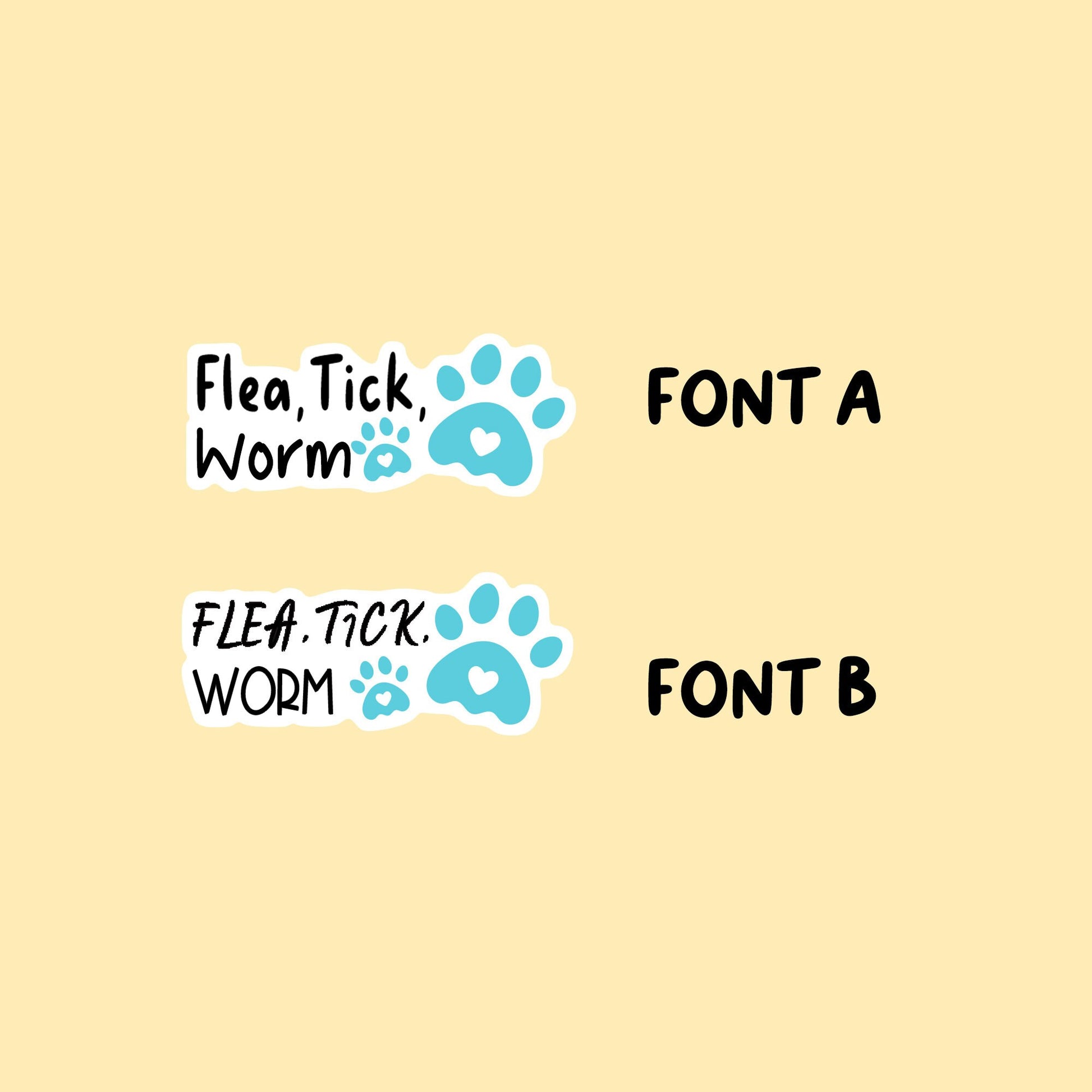Flea Tick Worm Reminder Stickers