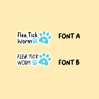 Flea Tick Worm Reminder Stickers