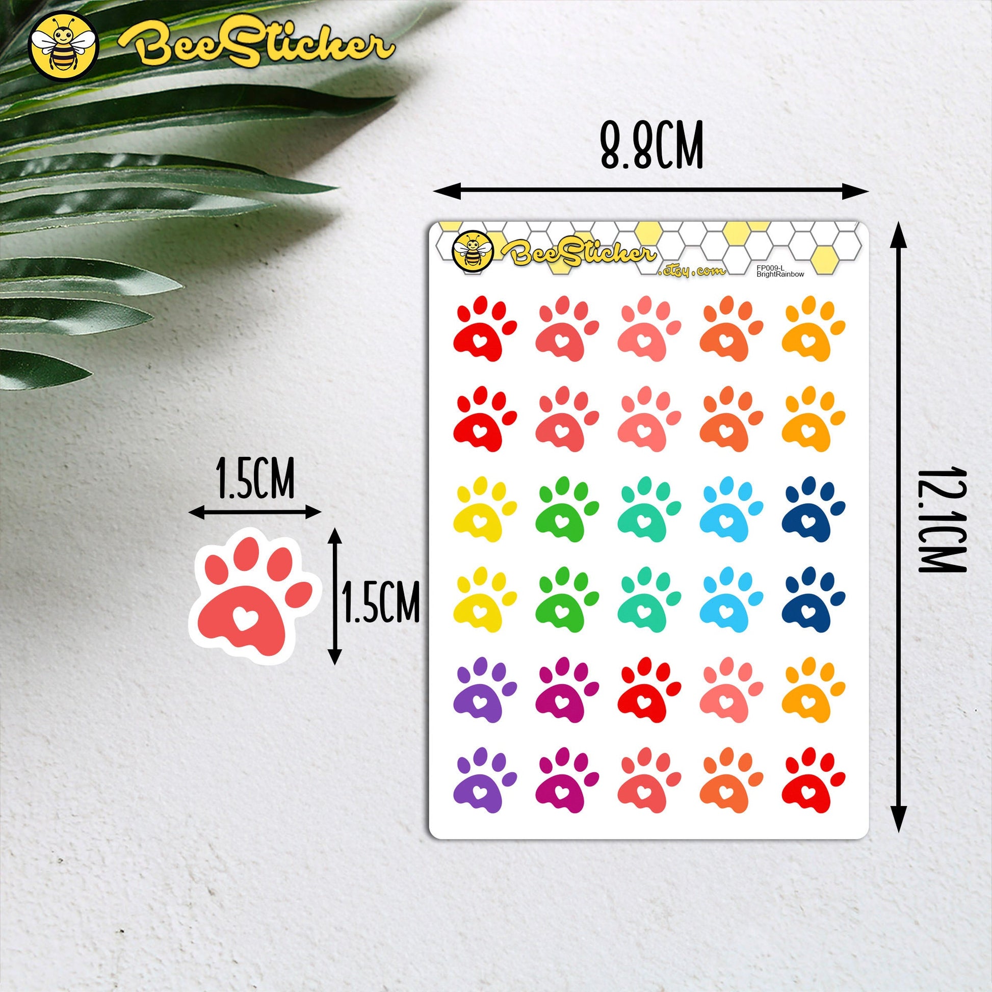 Paw Print Icon Stickers | Choose from multiple colors | Planner Stickers | FP009