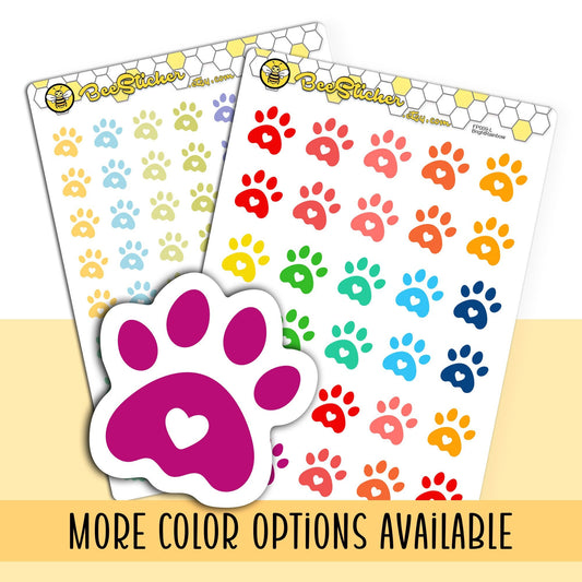 Paw Print Icon Stickers | Choose from multiple colors | Planner Stickers | FP009