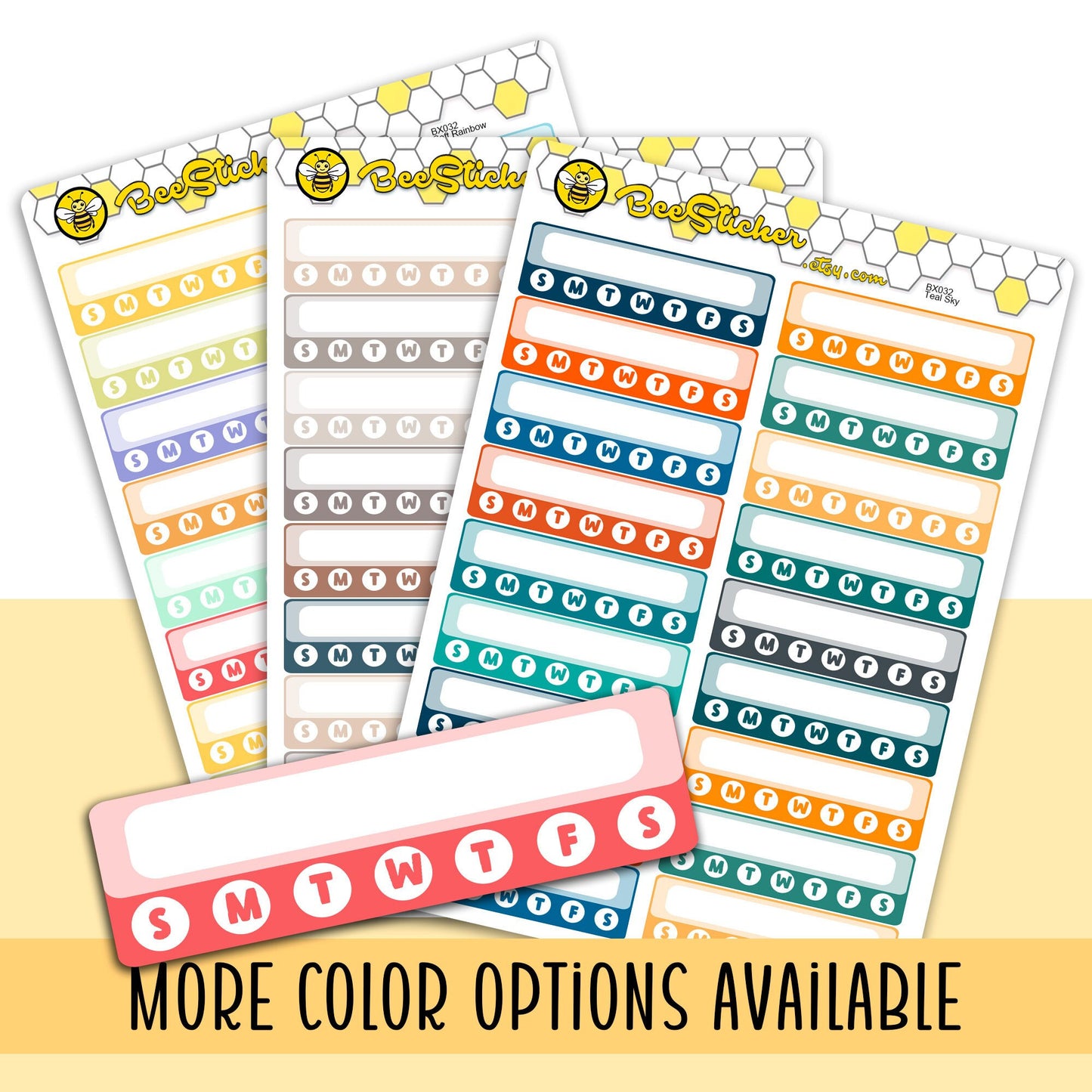Weekly Habit Tracker Stickers | Choose from multiple colors | Planner Stickers | BX032
